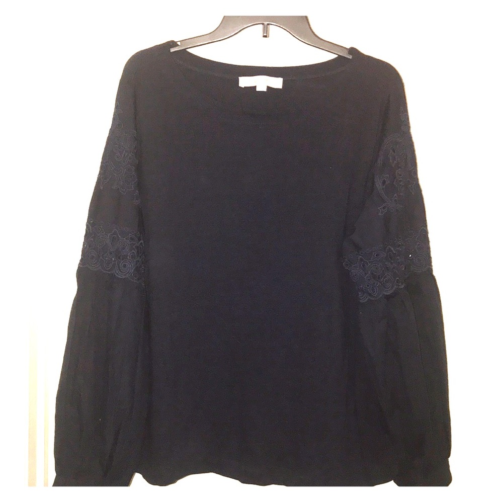 Loft navy blue blouse size L